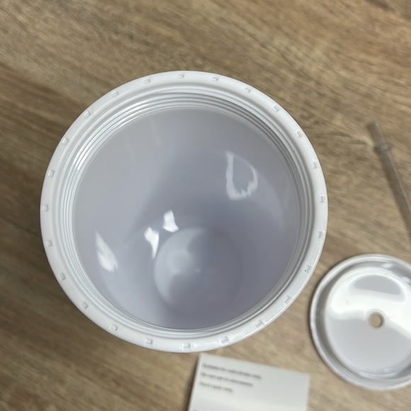 Wifey White Rhinestone Studded Tumbler with Straw Tall Cold Beverage NWT - Picture 5 of 7